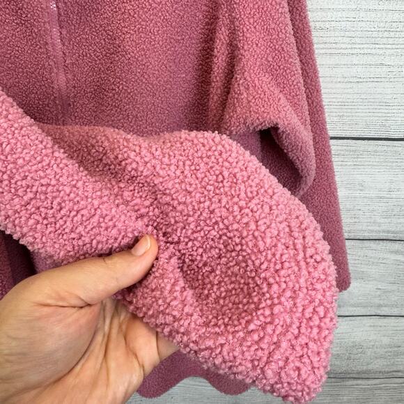 Time & Tru Plus Size Pink Sherpa Textured Waisted Jacket Size 3X - Picture 3 of 9